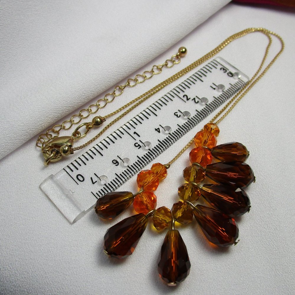 Vintage Crystal Bead Bib Style Necklace - Picture 7 of 7